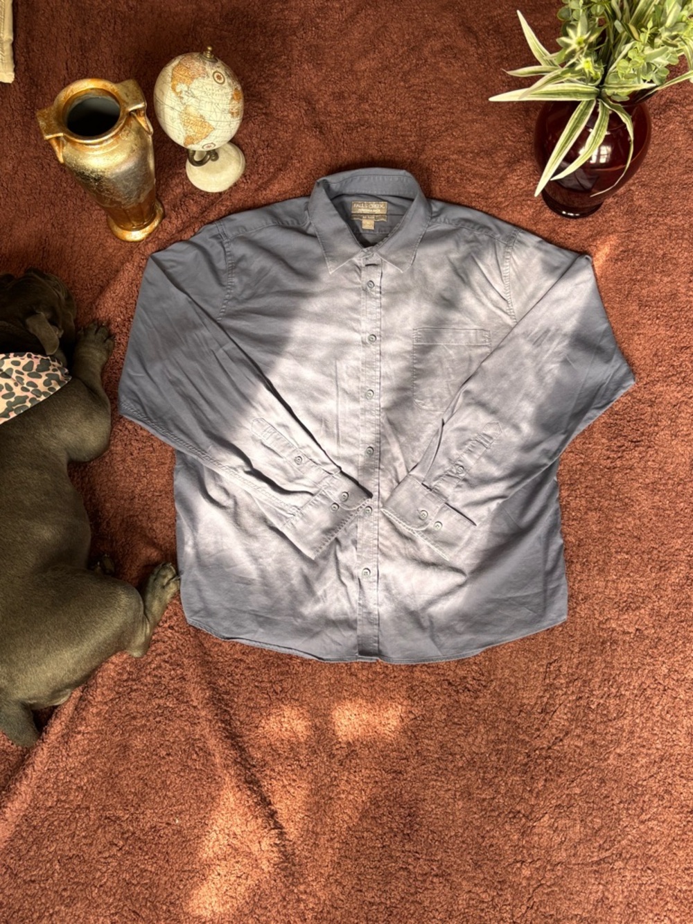 Falls Creek Men's Navy Performance Button-Up Shirt